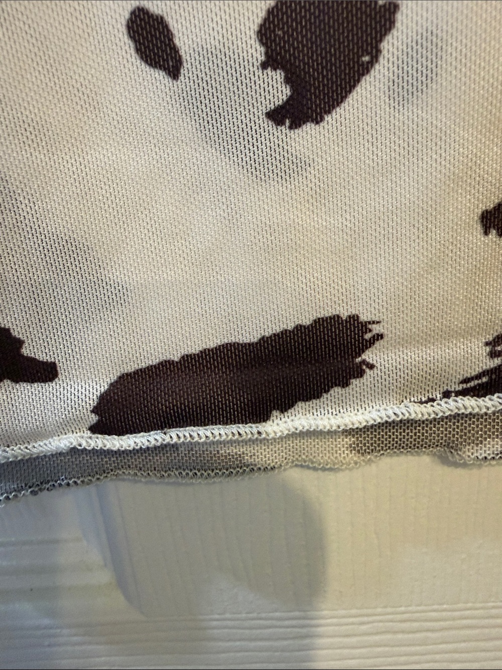 NWT DAVI & DANI Brown White Cow Camo Long Sleeve Mesh Top Studded Horseshoe - Picture 8 of 11